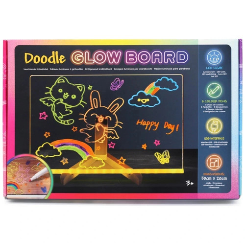 Doodle glow board set light - board,